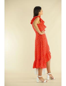 VESTIDO AFRICA  LUNARES ROJO