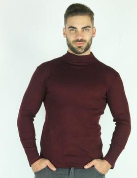 Jersey semicisne canalé SINIGUAL granate para hombre