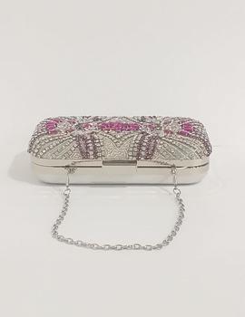 CLUTH FIESTA PLATA-FUCSIA 3#