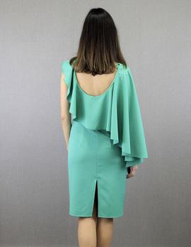 Vestido corto verde capa