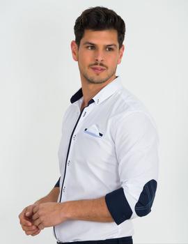 Camisa lisa blanca con coderas