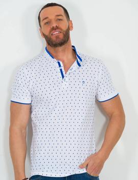 Polo blanco con estampado marino