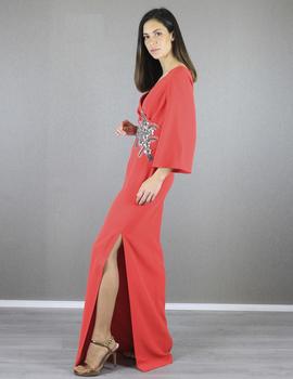 Vestido rojo con escote cruzado