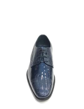 Zapato de charol DONATELLI 10944 azul placado escamas punta