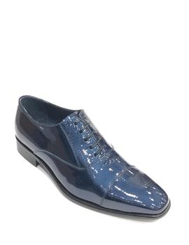 Zapato de charol DONATELLI 10947 azul costura empeine rayas