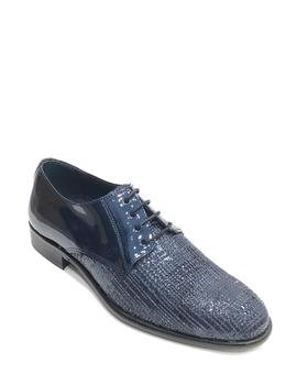 Zapato de charol DONATELLI 11944 azul placado relieve