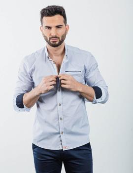 Camisa Yellow Skin 8360 celeste detalles para hombre