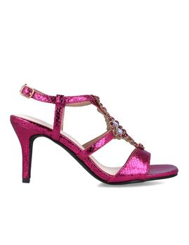 SANDALIA ANIMAL PRINT FUCSIA