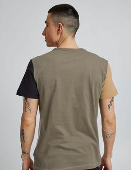 Camiseta manga corte combinada Blend 20713233 verde oliva