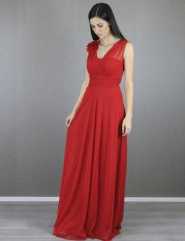 Vestido dos tirantes flor  rojo