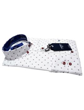Camisa Carlos Cordoba 62539 blanca detalles para hombre