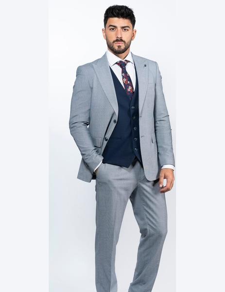 Traje slim chaleco Sinigual 4533 marino para