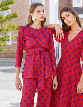 CONJUNTO CASACA PANTALON GEOMETRICO