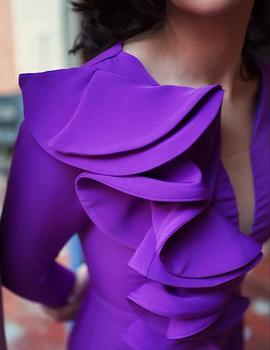 VESTIDO ESCOTE TUL MORADO