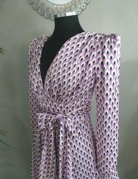 VESTIDO LAZO ESCOTE ESTAMPADO NUDE