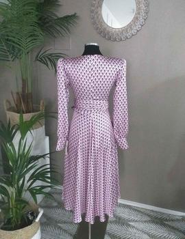 VESTIDO LAZO ESCOTE ESTAMPADO NUDE