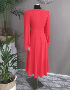 VESTIDO LAZO ESCOTE ROJO