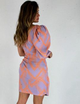 VESTIDO CARMELA ZIG-ZAG NARANJA