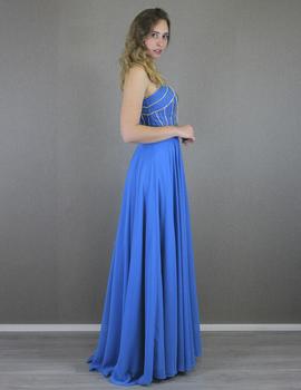 Vestido largo en turquesa
