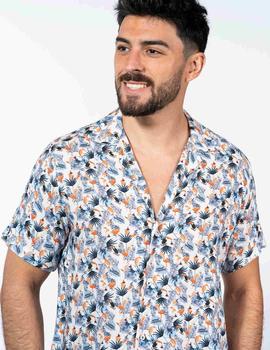 Camisa manga corta Sinigual 12561 blanca pájaros