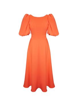 Vestido midi espalda abierta naranja