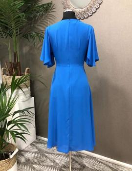 VESTIDO MANGAS CAPA AZUL