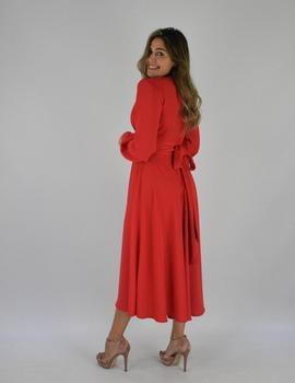 VESTIDO LAZO ESCOTE ROJO