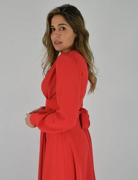 VESTIDO LAZO ESCOTE ROJO