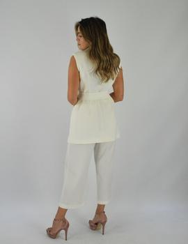 TRAJE CHALECO CRUZADO BLANCO