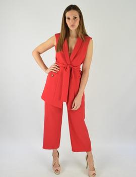 TRAJE CHALECO CRUZADO ROJO