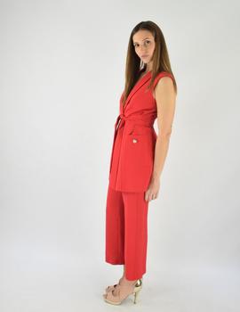 TRAJE CHALECO CRUZADO ROJO