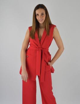 TRAJE CHALECO CRUZADO ROJO