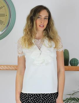 Blusa encaje blanca