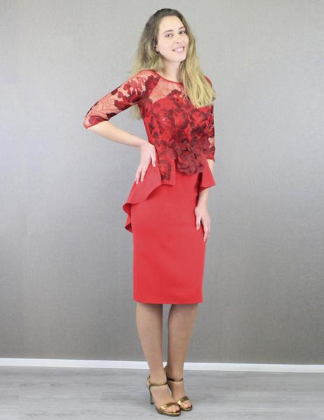 Vestido peplum rojo