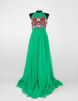 VESTIDO TUL BORDADO VERDE