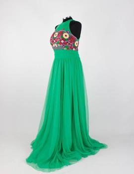 VESTIDO TUL BORDADO VERDE