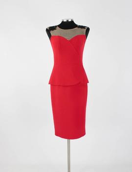 VESTIDO ADORNO GUIPUR ROJO