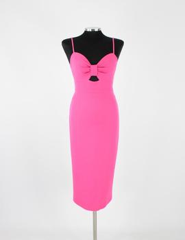 Vestido midi nudo fucsia