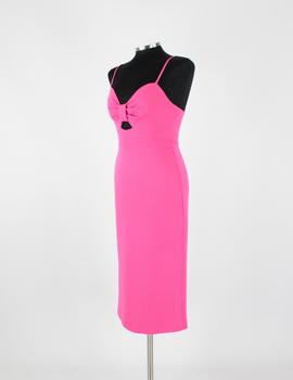 Vestido midi nudo fucsia