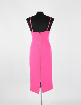 Vestido midi nudo fucsia