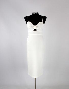 Vestido midi nudo blanco