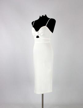 Vestido midi nudo blanco