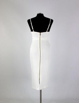 Vestido midi nudo blanco