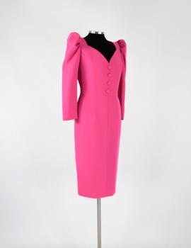 VESTIDO BOTONES FUCSIA