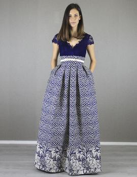 Vestido encaje en azul marino