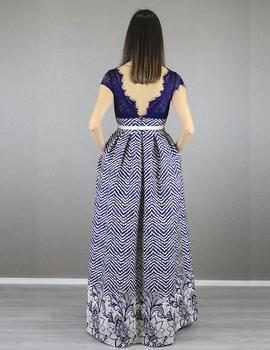 Vestido encaje en azul marino