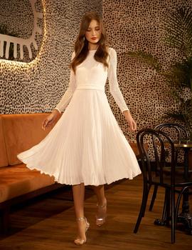 Vestido plisado blanco