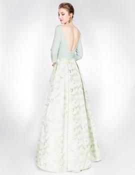 Vestido largo estampado en verde