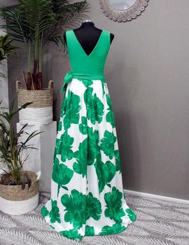 Vestido largo estampado verde