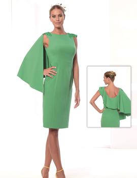 Vestido corto verde capa